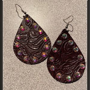 Faux leather earrings